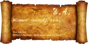 Wimmer Aszpázia névjegykártya